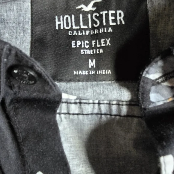 Hollister Floral Black Shirt Size M - Picture 5 of 6